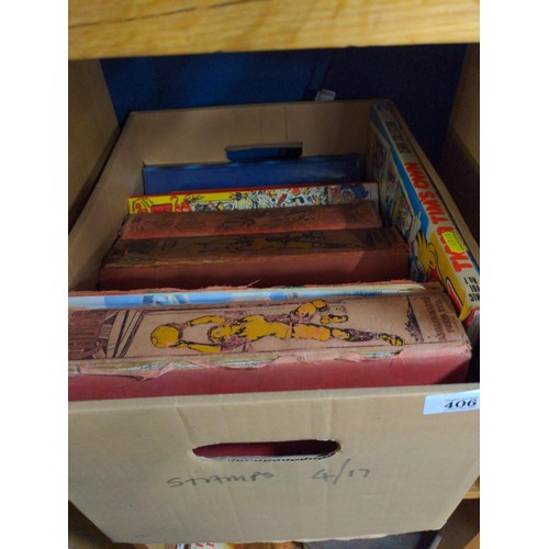 406 - Box full of vintage Boys Own Annuals & others.