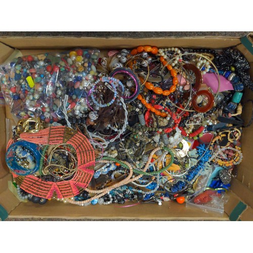 481 - Large box of mixed costume jewellery 