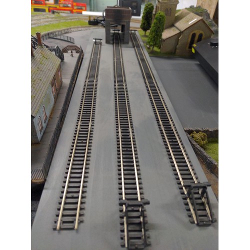 487 - Railway track and scenery Inc Station, Church, cottage + Hornby HM2000 controller 230 - 240v 