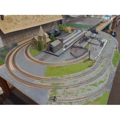 487 - Railway track and scenery Inc Station, Church, cottage + Hornby HM2000 controller 230 - 240v 