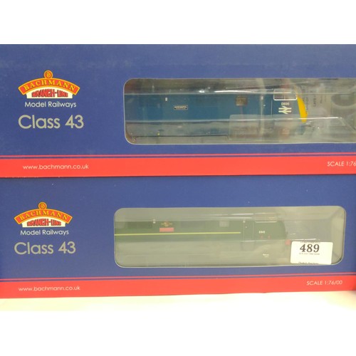 489 - Six boxed Engines, Class 43 Warship d836 blue, Class 43 spritely green, Class 8750 Pannier tank 3738... 