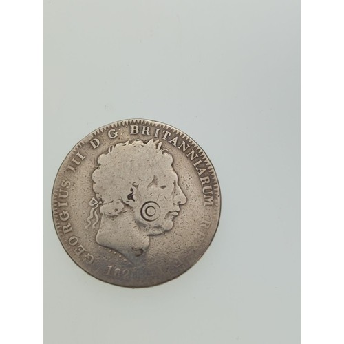 518 - George III 1820 crown, counterstamped