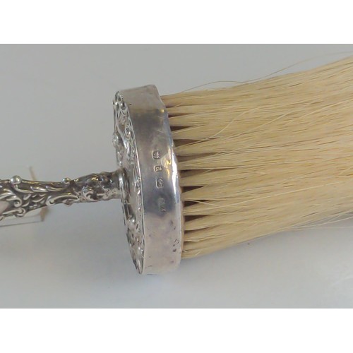 596 - Hallmarked silver handled brush, toothbrush & boot hook, together with a small hallmarked silver... 