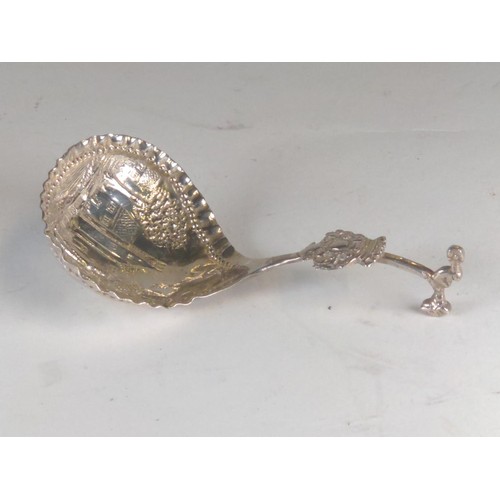 597 - White metal caddy spoon, 22.17 grams