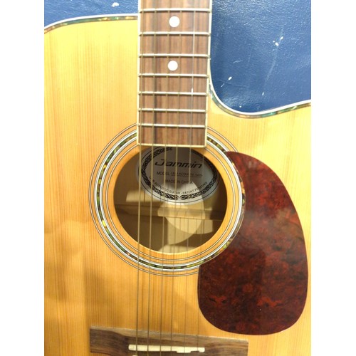 654 - Jammin electro-acoustic guitar with cutaway body, together with Vision MG20 20w practise amp. Does n... 