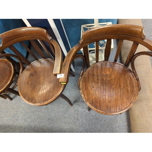 753 - Bentwood Polish penny armchairs. 