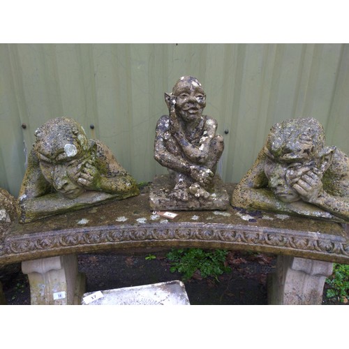 1D - 3x gargoyle garden features. Tallest H42cm