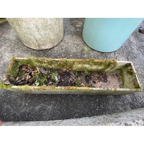 2E - Reconstituted stone trough rectangle . L 91 D 23 H 21 CM