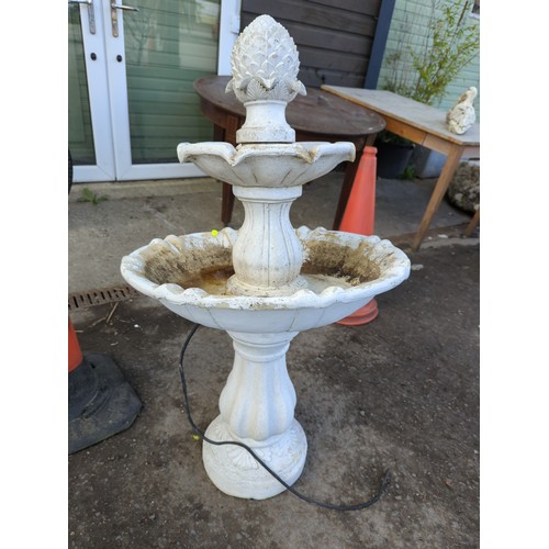 2B - Fibreglass painted water fountain with fir cone finial. H 103 Dia 57CM