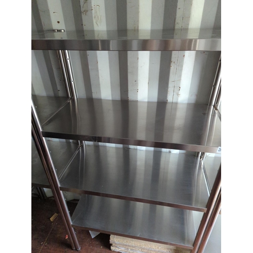 192 - Stainless steel 4 tier catering shelf unit. W100cm D50cm H180cm