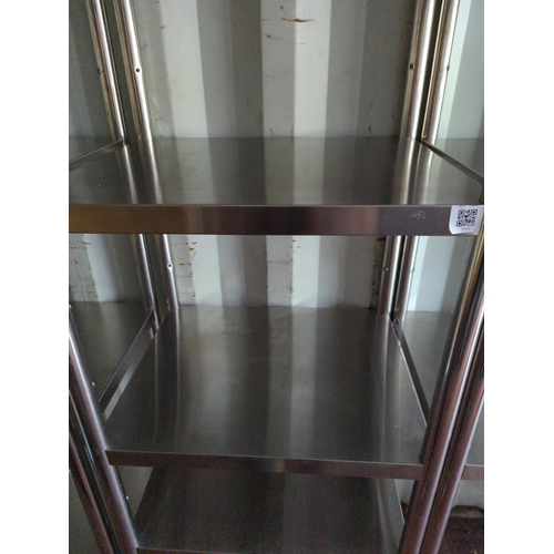 194 - Stainless steel catering 4 tier shelf unit. W61cm D50cm H180cm