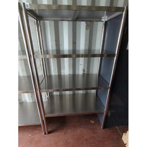 199 - Stainless steel 4 tier catering shelf unit. W100cm D50cm H180cm