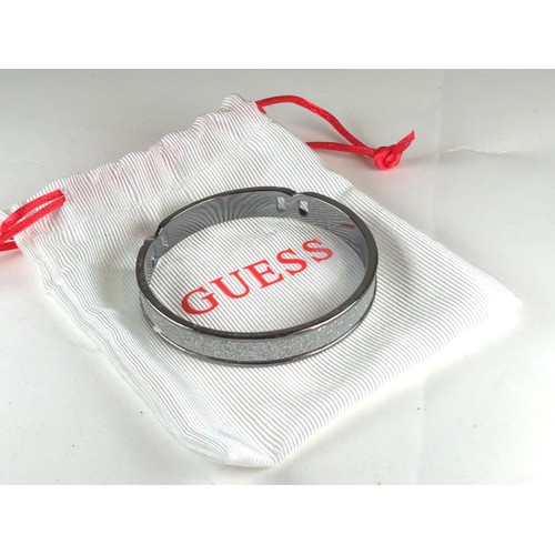 645 - Guess bangle, pair of ear studs & compact mirror