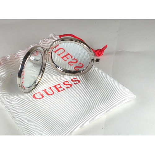 645 - Guess bangle, pair of ear studs & compact mirror