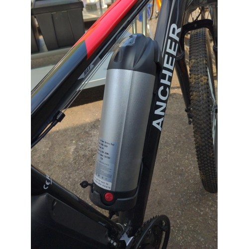 123 - Ancheer Max 36V 8Ah e-bike, battery charger has EU type plug, battery condition unknown. Keys a... 