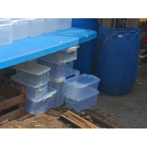 130 - Quantity of lidded storage boxes