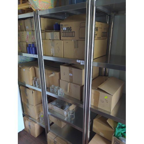 194 - Stainless steel catering 4 tier shelf unit. W61cm D50cm H180cm