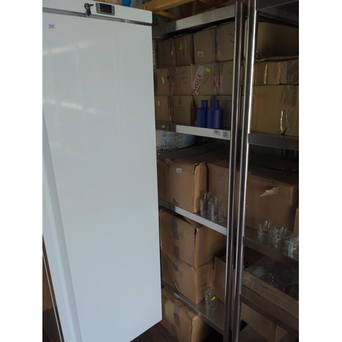 195 - Stainless steel catering 4 tier shelf unit. W61cm D50cm H180cm