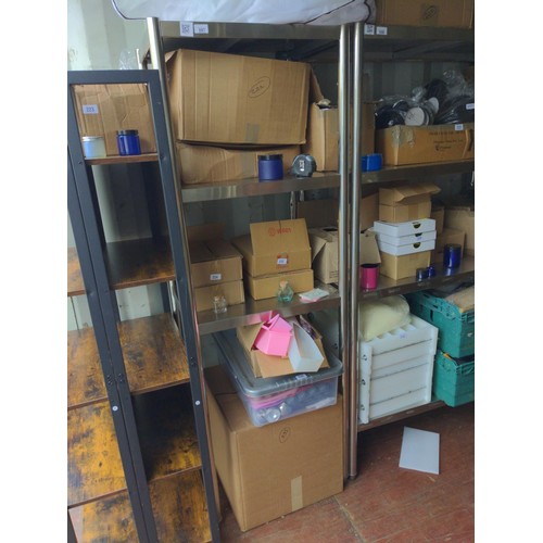 197 - Stainless steel catering 4 tier shelf unit. W61cm D50cm H180cm