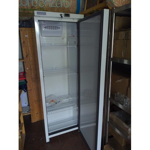 201 - Arctica catering refrigerator, with 3 internal wire shelves, 2 keys. H180cm W60cm D65cm 