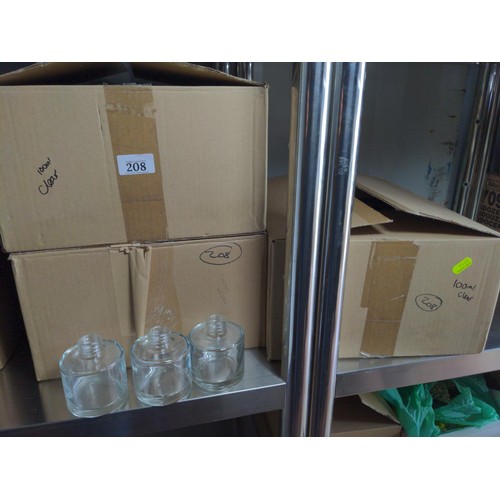 208 - 3x boxes of 100ml clear glass screw top bottles