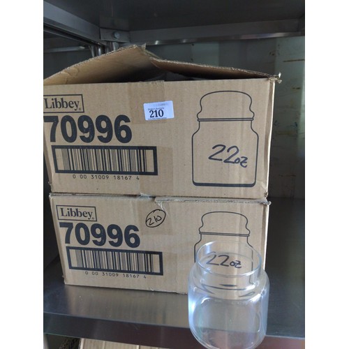 210 - 2x boxes of 22oz storage jars