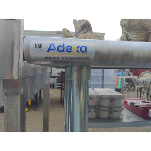 26 - Adexa wtg-600x1800-50r stainless commercial wall work table. W180cm D60cm H90cm (to work top)