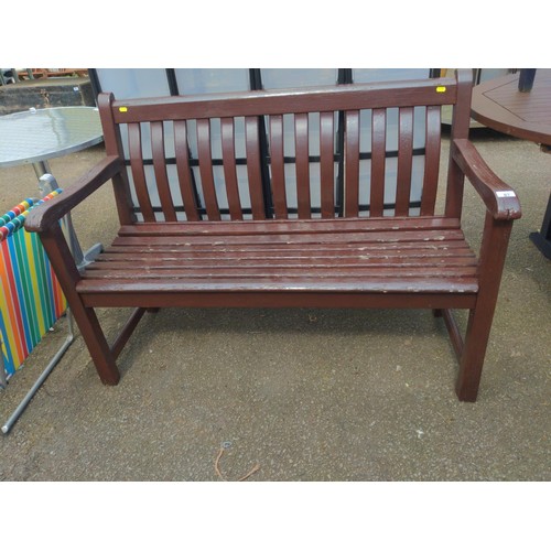 67 - Teak garden bench. W123cm 