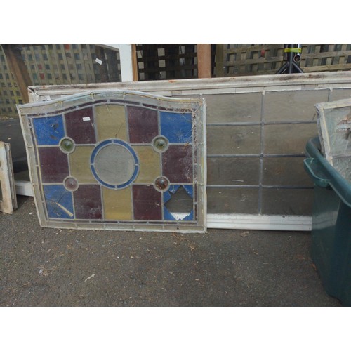 74 - Quantity of stained glass, some with broken panels