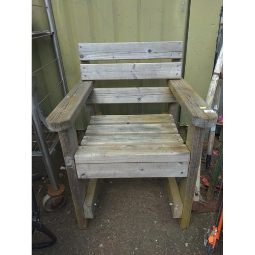 78 - Wooden garden armchair. W66cm