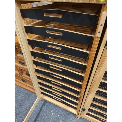 759 - Apple storage rack with slide out trays x10, 54cm wide x 54cm deep x 120cm high