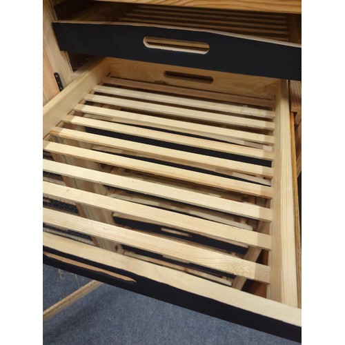 771 - Apple storage rack with slide out trays x 10. 54cm wide x 54cm deep x 120cm high.