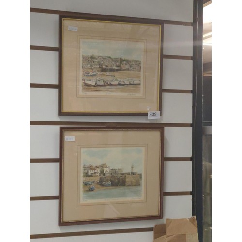 439 - Glyn Martin, two signed limited edition prints of St. Ives, Cornwall, framed 30 x 26.5cm