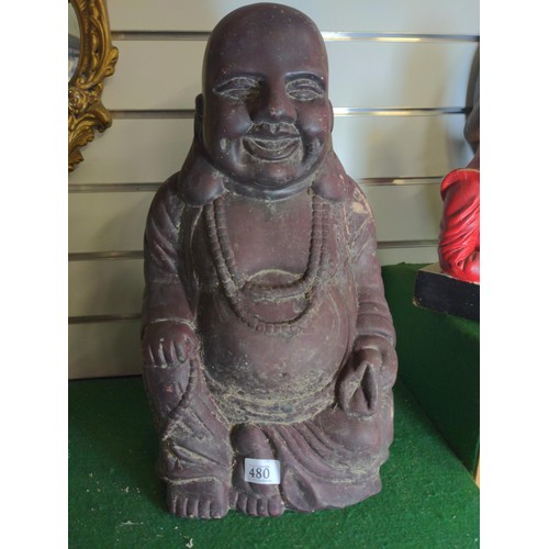 480 - Bronzed Metallic Happy Buddha H47cm