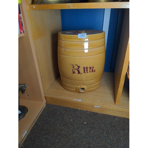 486 - Large ceramic rum barrel, height 35cm