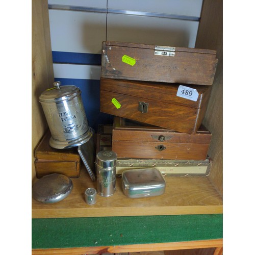 489 - Cigarette, cigar, jewellery boxes, snuff pots etc.