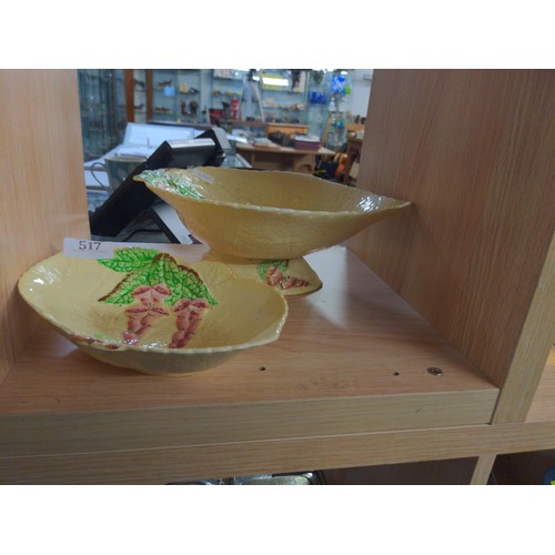 517 - Two Carltonware leaf design dishes