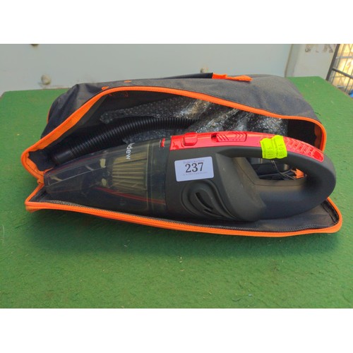 237 - Audew hand-held vacuum cleaner in case, with cable & attachments