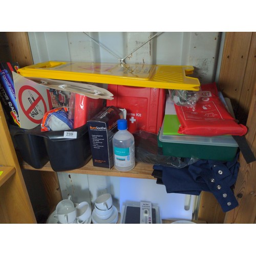 239 - Shelf of cleaning, health & safety & ppe 