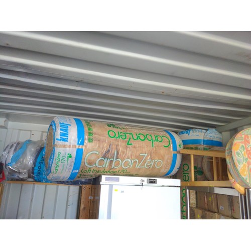 241 - 5x rolls of 170mm carbon zero loft insulation, with roll of thin insulation & other part roll