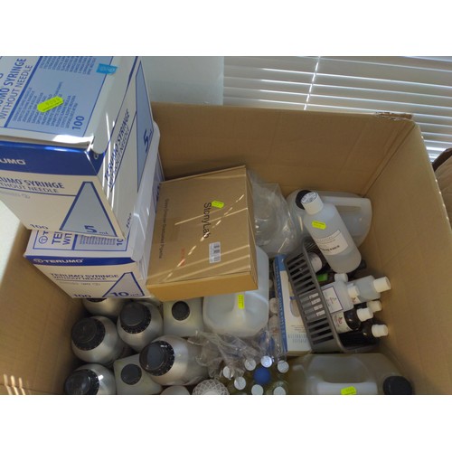 244 - Large box of scent making equipment, oils, concentrated flavours etc.