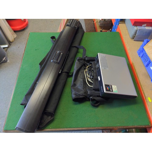 263 - 2 Sony 3LCD XGA Projectors and presentation screen all in original bags.