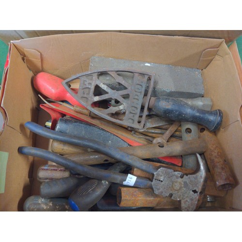 301 - Assorted shelf of hardware, screws, fittings and large tub of galvanised staples.