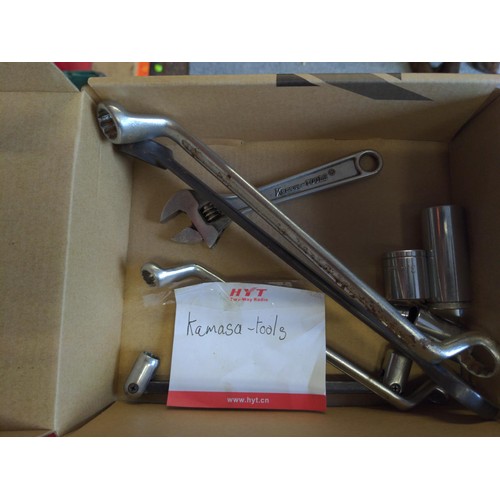 336 - 6 tubs & 1 small box of organised sockets & spanners