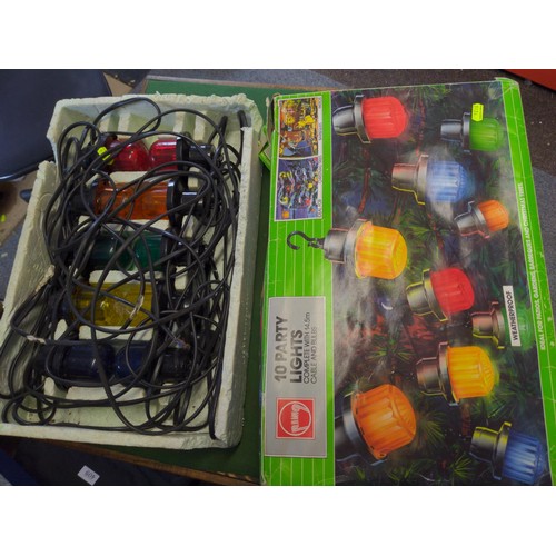 345 - 2 boxes of vintage party lights. No plugs included, not sold in working order.