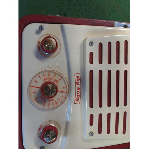 375 - Sky Baby vintage portable radio in carry case.