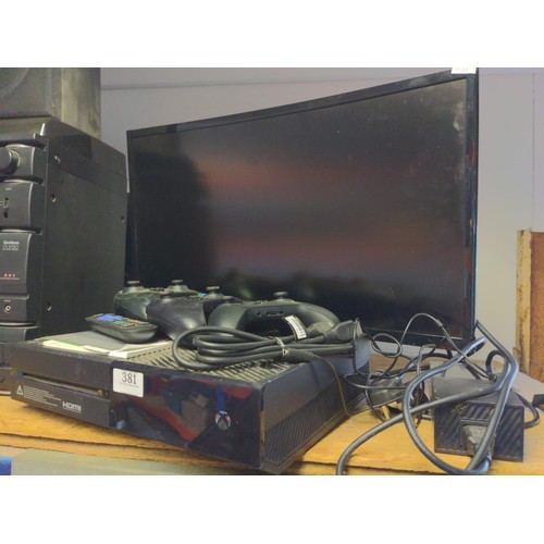 381 - X Box One console HDMI, curved Samsung 22.5