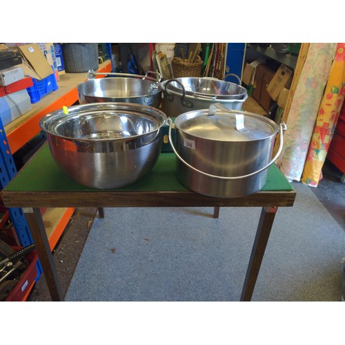 398 - Collection of quality cooking pots, pans and mixing bowls