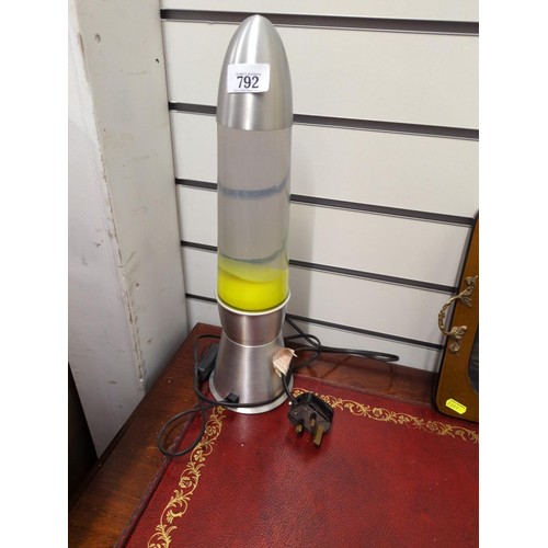 433 - One yellow lava lamp 44cm high.