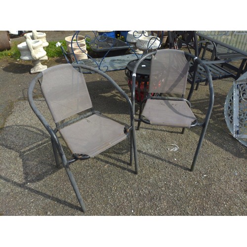 106 - Pair of metal framed garden chairs